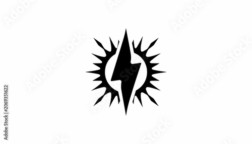 Black Lightning Bolt Symbol Vector Icon