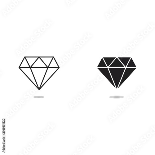 Two geometric diamond shapes, one black and one white, set against a white background