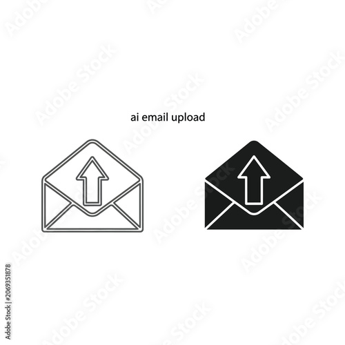 Email upload icon with envelope and arrow graphic design envelope communication uploading