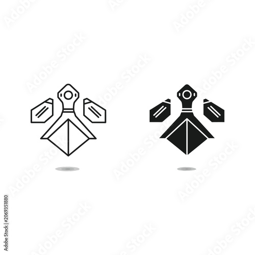 Abstract geometric icon with diamond shape and circular elements abstract geometric