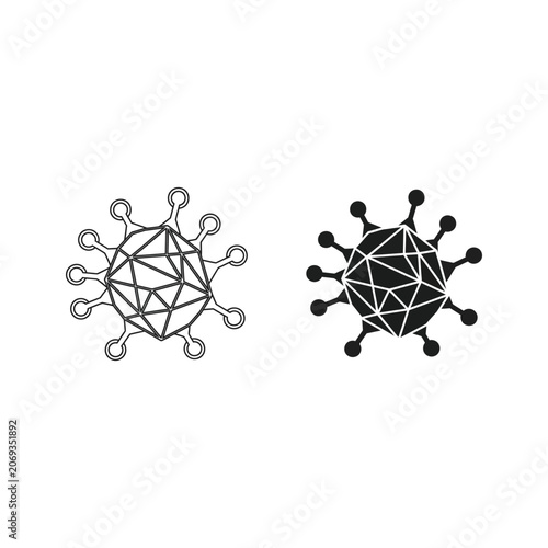 Abstract network diagram with interconnected nodes and lines interconnected abstract