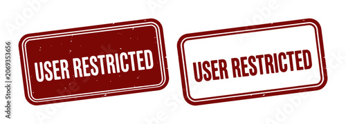 Tableau sur toile User Restricted Stamp Set, Red and White Warning Labels, Access Denied Icons for