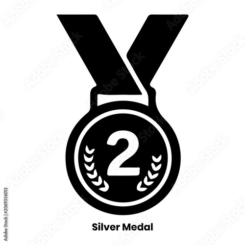 Silver second place medal icon