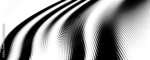 Φωτογραφία Abstract Black and White Halftone Wave Pattern Background