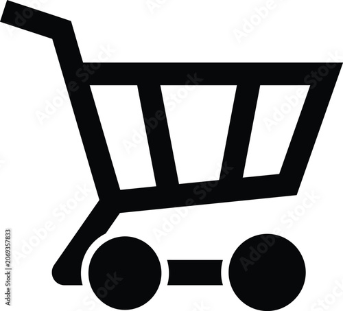 Shopping cart icon for e commerce and retail applications
