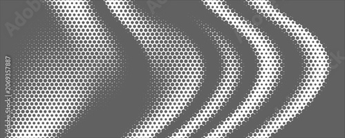 Quadro su tela Abstract Black and White Halftone Wave Pattern Background