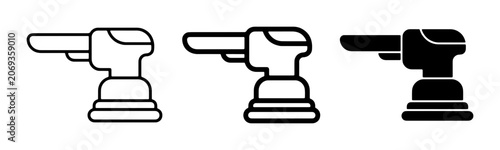 Obraz na plátne Orbital Sander Icons, Polishing Tool Vector Graphics, Rotary Buffer Set, Automot