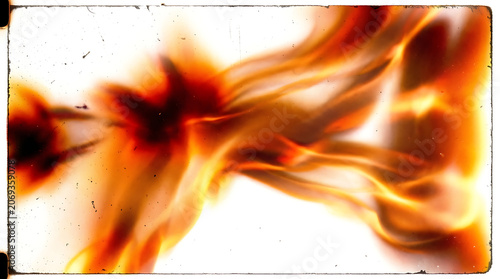 Dynamic Abstract Flames and Smoke with Vibrant Orange and Yellow Hues Capturing Intense Energy and Motion in a High-Contrast