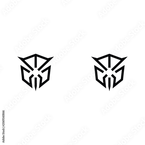 Black and white abstract logo with geometric shapes abstract geometric minimalist