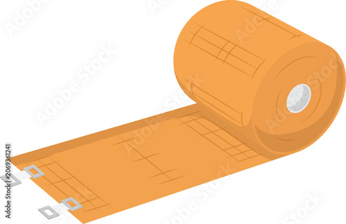 Elastic Bandage Roll Flat Illustration. Clean Icon Design Element Isolated on White Background