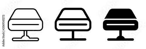 Konstfotografi Table Lamp Icons, Modern Lighting Symbols, Minimalist Desk Lamp Graphics, Set of