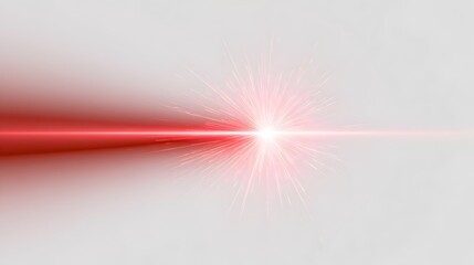 A glowing Red light flare Photoshop overlay effect. A realistic, bright light ray soft gradient on a white background background high-quality effect, photo and videos for editors. luminous shine