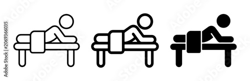Konstfotografi Massage Icons, Spa Bed Illustrations, Wellness Treatment Symbols