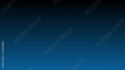 Фотография Dark blue gradient background with scattered small white star like shapes celest