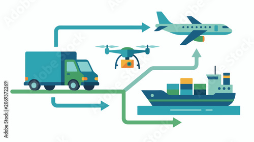 A colorful graphic illustrating various transportation modes and their connections (1)