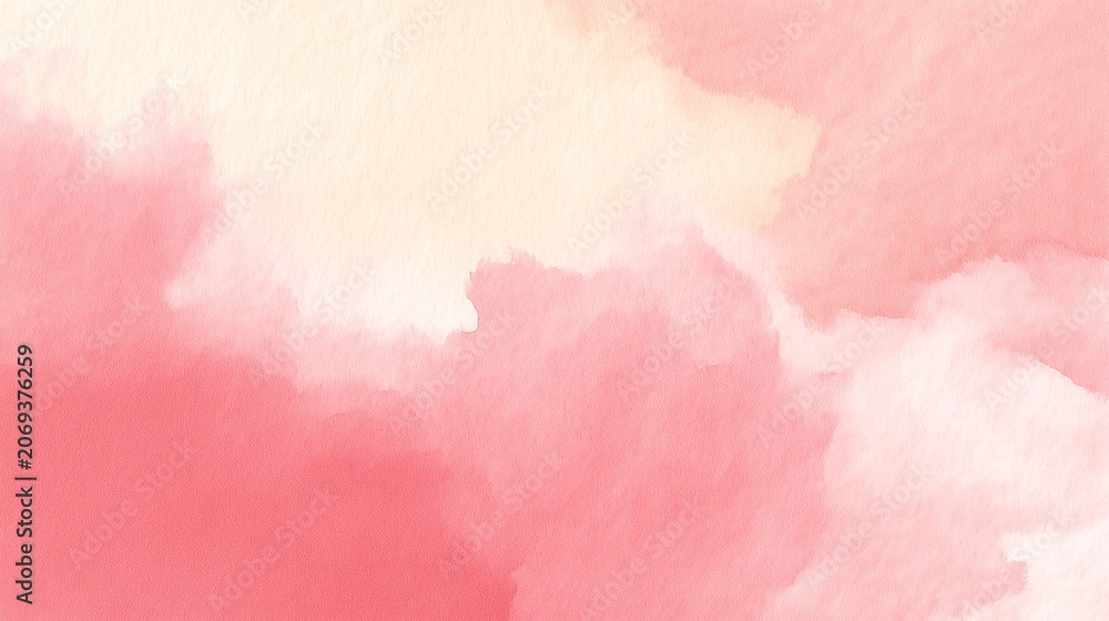 Fototapeta premium Soft abstract watercolor wash background, gentle artistic brush texture, dreamy pastel paint splash-Series red