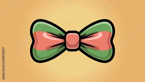 Colorful Bow Tie Illustration on Bright Background with Playful Style
