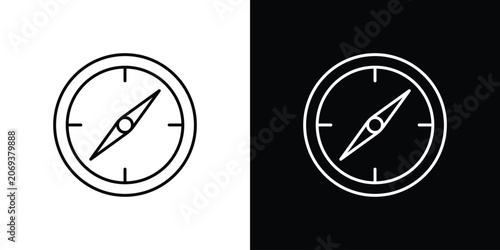 Foto Compass icon line glyph pack