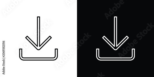 Quadro em tela Download button icon line glyph pack