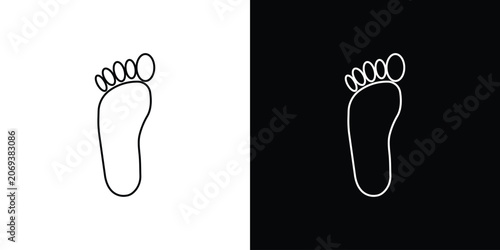 Schilderij op canvas Foot icon line glyph pack