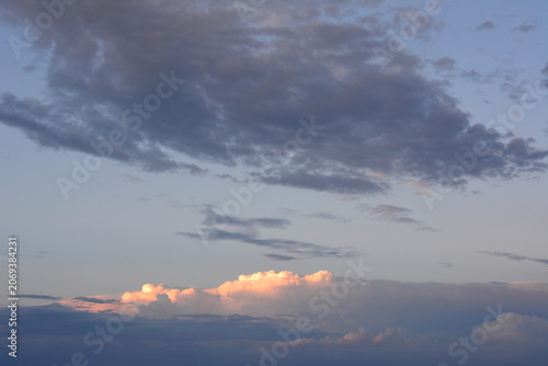 Clouds in the Sky at Sunset copy space