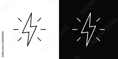 Bild auf Leinwand Lightning bolt icon line glyph pack