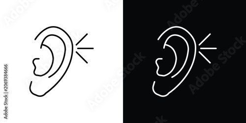 Obraz na plátně Listening icon line glyph pack