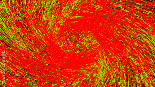 Vibrant red, yellow abstract swirl, dynamic spiral pattern, colorful textured background