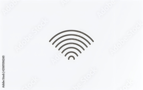 Simple gray wifi signal waves icon symbol representing wireless internet connection and data transmission