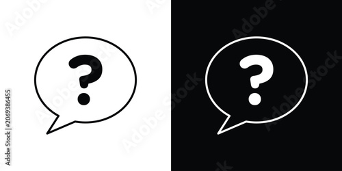 Tableau sur toile Question icon line glyph pack