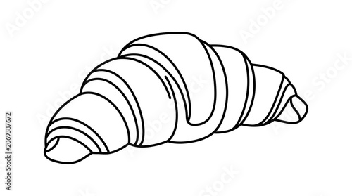 Croissant Outline Drawing - Simple Pastry Icon