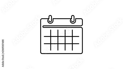 Simple Calendar Icon, Minimalist Design, Planning and Scheduling Concept