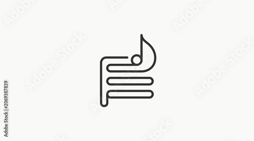 Abstract Music Note Icon: Minimalist Melody Symbol