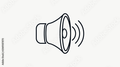 Sound Wave Icon: Speaker Megaphone Symbol for Audio and Volume Control