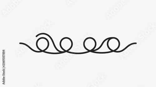Minimalist Black Swirls on White Background - Abstract Graphic Element