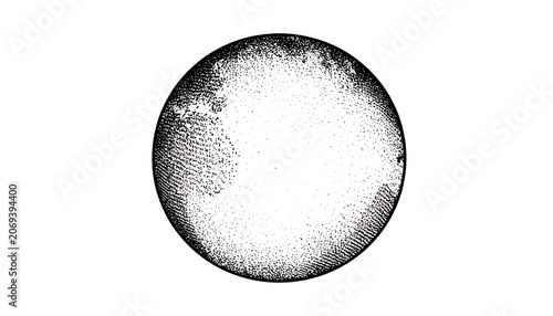 Isolated sphere shape with subtle speckle texture and gradient fill, simple geometric element