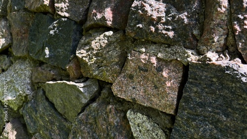 Natural Stone Wall Texture Background, Rough Rock Pattern and Masonry Surface