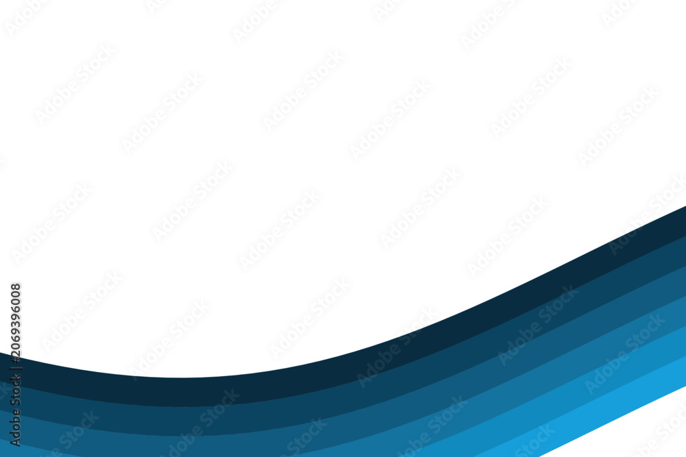 Fototapeta premium Abstract background, with multiple curved, blue stripes layered, against a plain, white backdrop