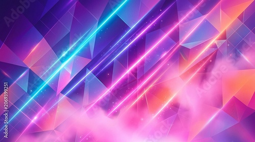Gradient geometric background with rounded block and blue highlight