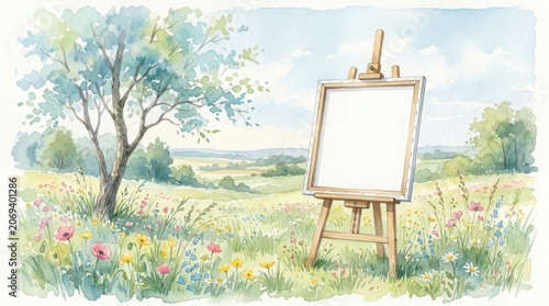 Blank Canvas In Meadow