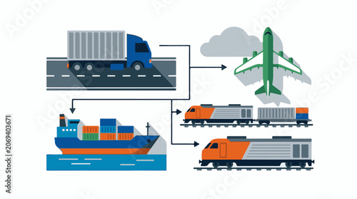 A colorful infographic illustrating various transportation modes and their connections (12)