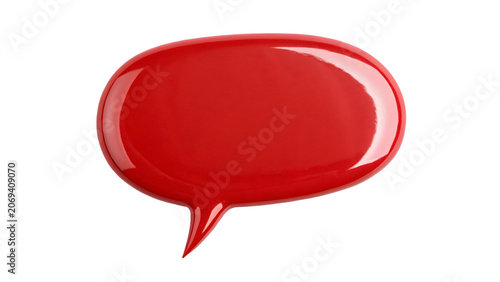 Red speech bubble isolated on transparent background for communication