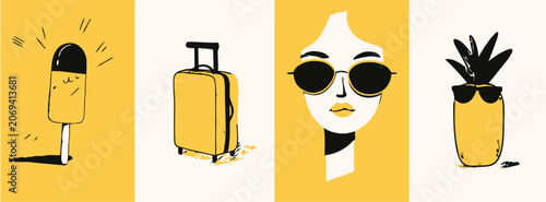 Canvas-taulu Summer Vacation Vibes A Collection of Bright and Cheerful Travel and Lifestyle I