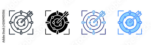 Quadro su tela Accuracy Icon Set Multiple Style Collection