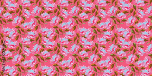 Seamless floral pattern, ditsy flower pattern, fabric print in vintage style on light beige background, timeless floral, small ditsy flower. Surface design for home textile, wallpaper pattern, fabric,