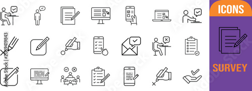 Foto Online survey form vector icons