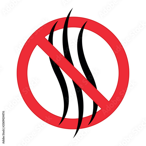 Bilde på lerret Prohibition symbol forbidding steam vapor odor emission safety regulation