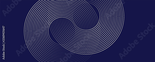 Fényképezés abstract blue gold stripe line, geometric circle texture background, futuristic