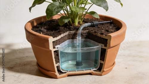 Self-watering planter with internal reservoir