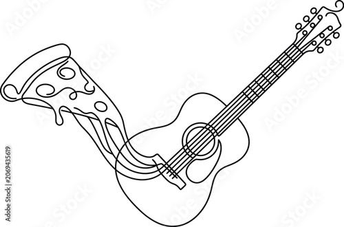 Hand holding guitar pick to strum strings